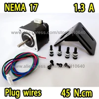 new arrival nema17 stepper motor 17hs15 1304s plug type with 1 8 degree 1 3 a current 45 n cm torque 4 wires with free bracket