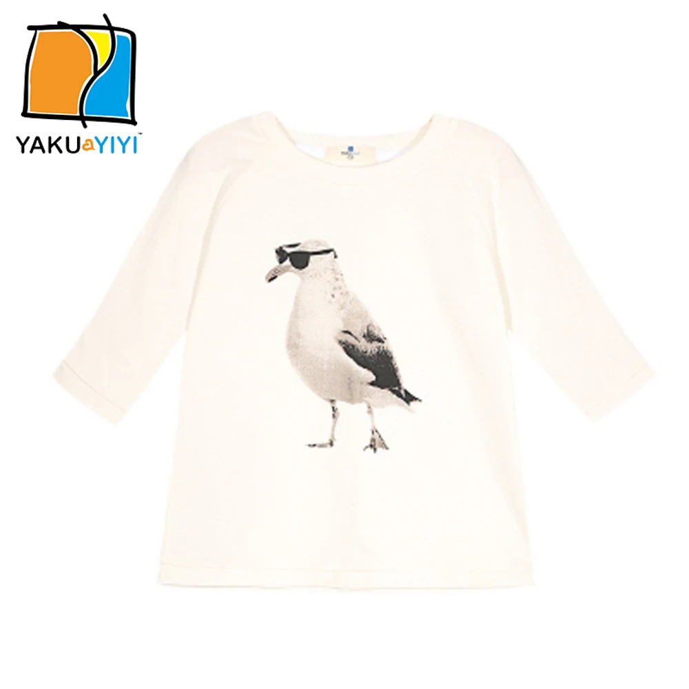 Ykyy yakuyiyi brand new девушки футболка сладкий белая птица печати новорожденных девочек