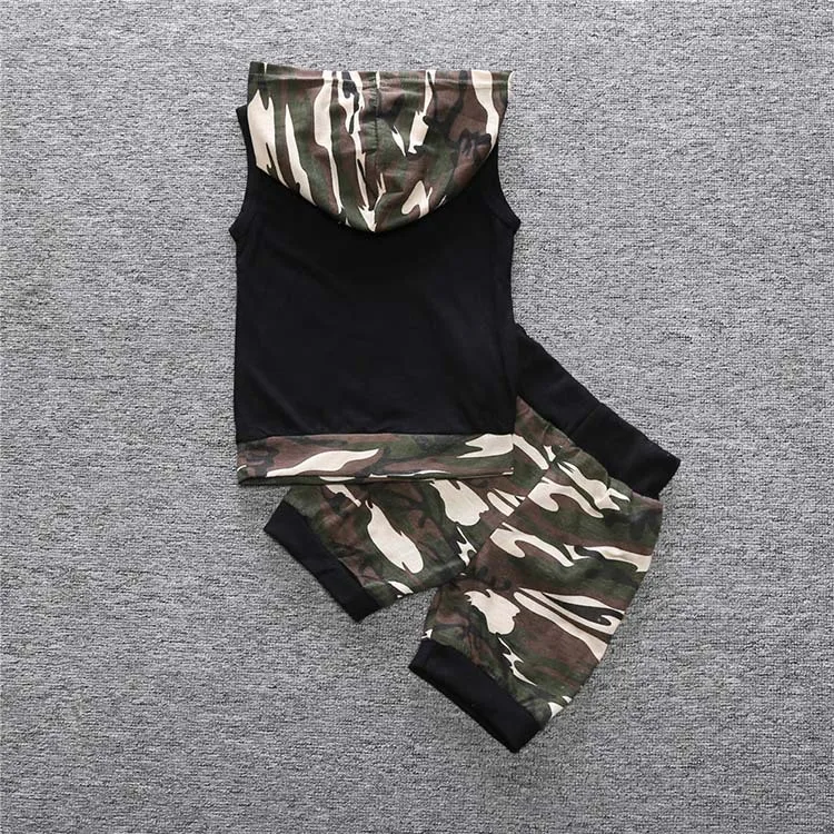 Комплект одежды для маленьких мальчиков летняя футболка без рукавов +