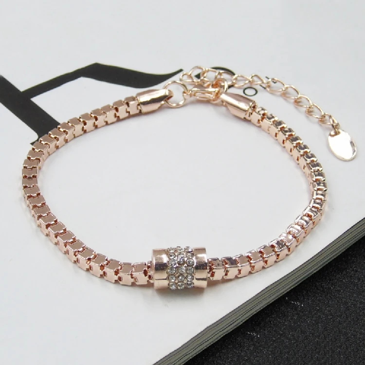 New Fashion Simple Zircon Rhinestone Bracelets Europe And America Rose Gold Bracelet Jewelry | Украшения и аксессуары