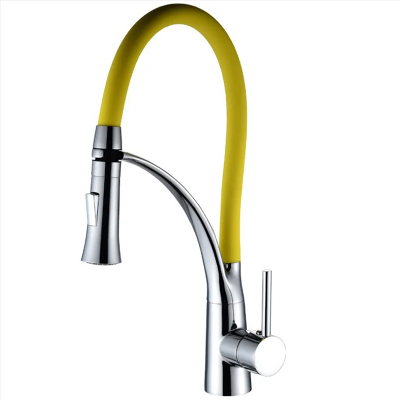 Yellow Faucet Tap Смеситель для душа для кухни кран для горячей и холодной раковины смесительный клапан медь креативный Универсальный вращающийся - Цвет: Yellow Faucet Tap