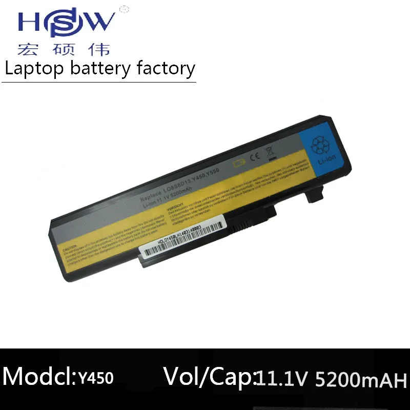 HSW 11 1 V 5200mah Аккумулятор для ноутбука Lenovo Ideapad Y450 Y450A Y450G Y550 Y550A Y550P 55Y2054 L08L6D13 L08O6D13
