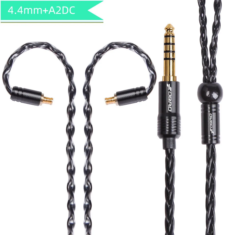 black 4.4mm A2DC FDBRO 2,5/3,5/4,4 мм наушники кабель IE80 A2DC IM 8 ядерный мини посеребренные CD-плеер гарнитура провода LS50 LS70 LS200 LS300 E50 - Цвет: black 4.4mm A2DC
