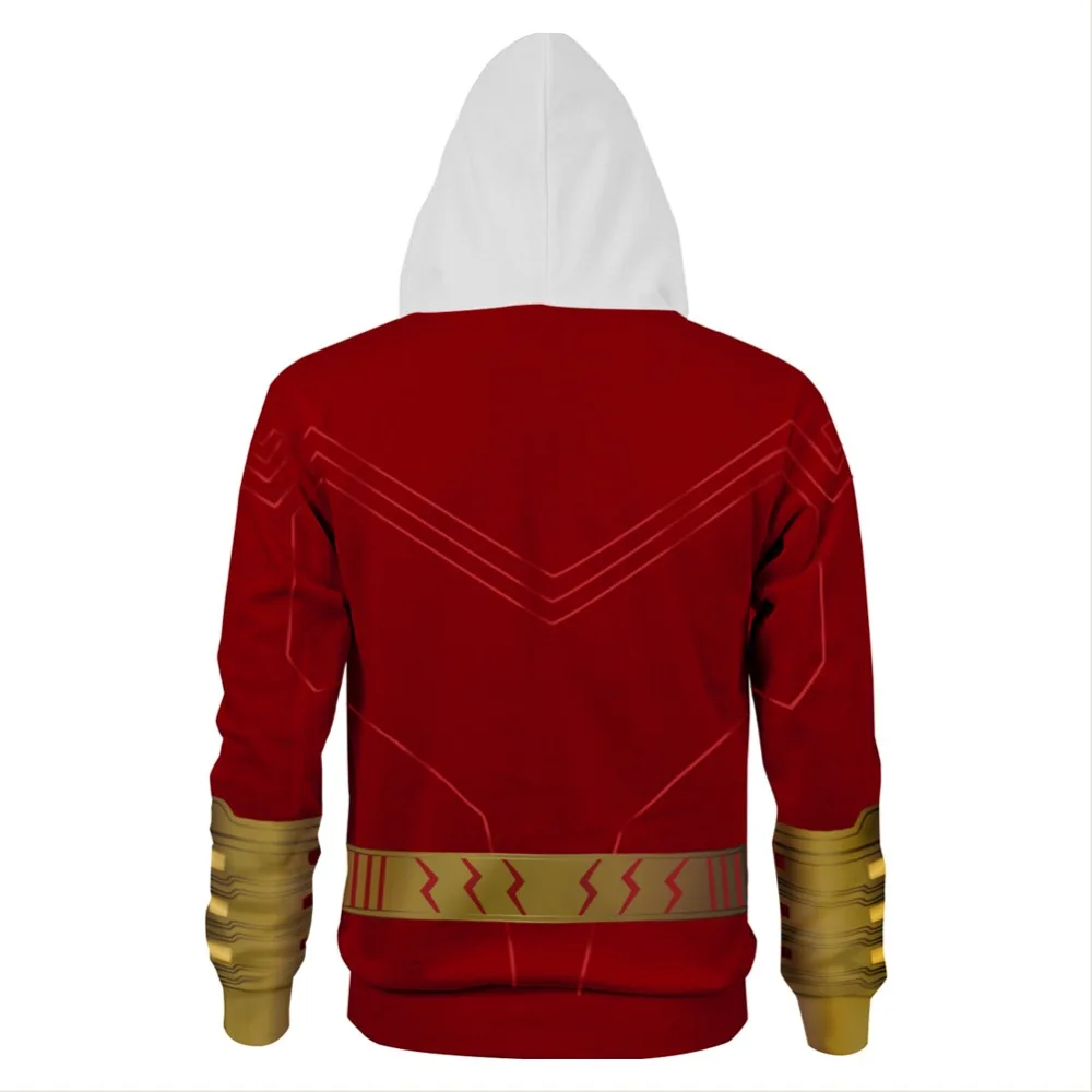 Shazam Толстовка Косплей 3D принт толстовка с капюшоном Хэллоуин супергерой пуловер