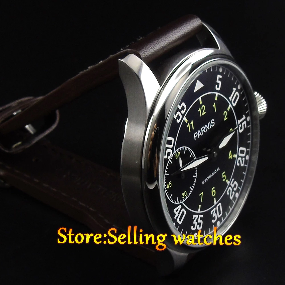 Механические Мужские часы с черным циферблатом parnis 6497 44 мм 3600|watch men|watch men mechanicalwatch