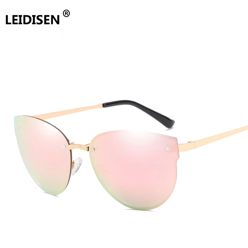 Женские и мужские зеркальные солнцезащитные очки LEIDISEN без оправы UV400|brand sun