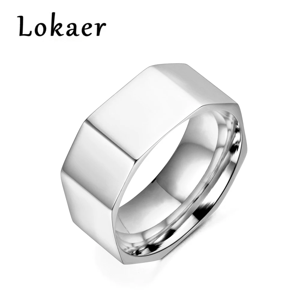 Lokaer простой кольцо из нержавеющей стали 316L золото/белый/розовое золото цвет мода широкое Свадебное обручальное кольцо кольца ювелирные изделия