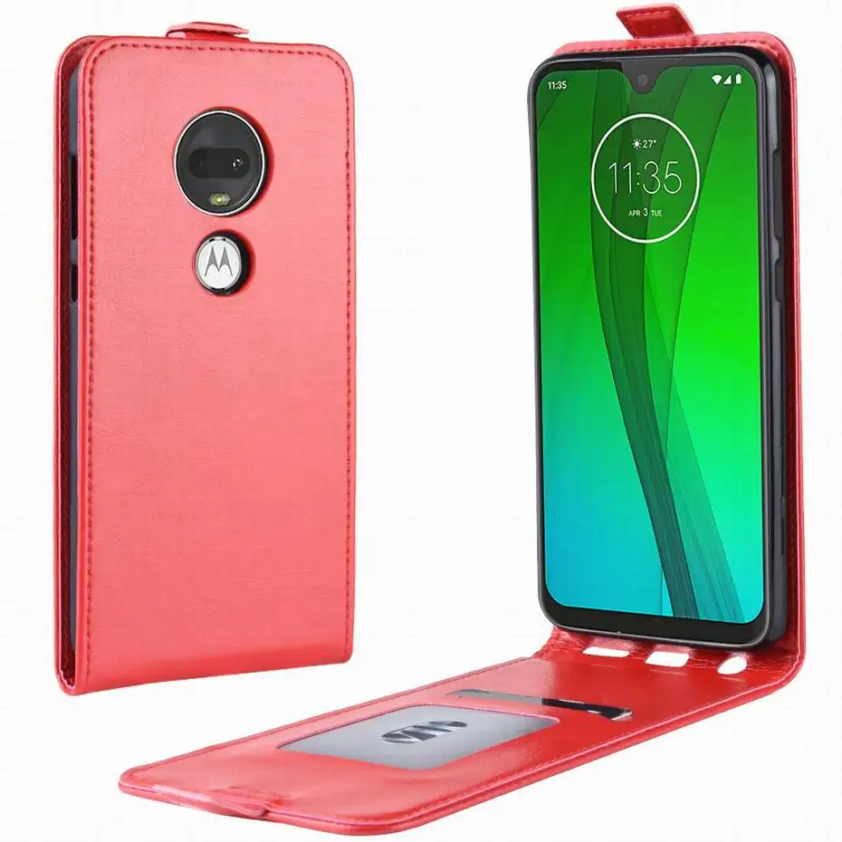 Red Чехол G7 для Motorola Moto G7 Play чехол MOTO G7 Plus Чехол-книжка кошелек чехол для телефона из искусственной кожи для Moto G7 power G 7 MOTOG7 power - Цвет: Red