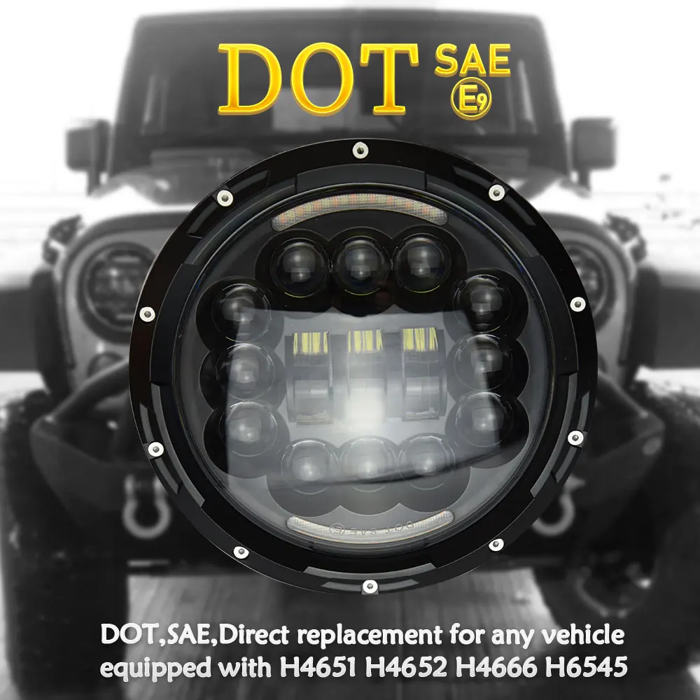 6D 7 дюймовый светодиодный светильник 135 Вт DRL угол глаз Hi низкий дневной ходовой