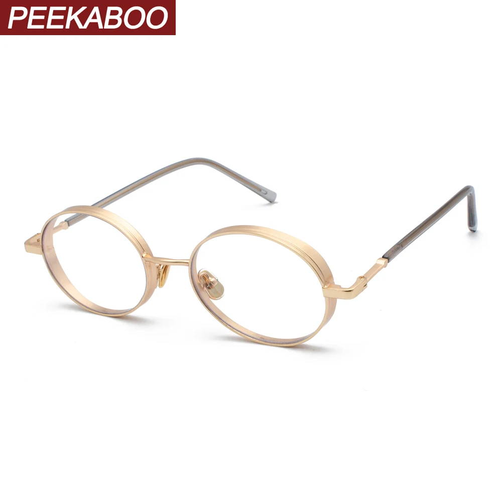 Peekaboo ретро овальные очки для женщин винтажные золотые серебряные металлические оправы прозрачные линзы мужские очки круглые декоративные аксессуары