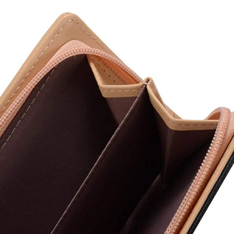 

Women's Long Leather Card Holder Purse Zipper Buckle Elegant Clutch Wallet Leaves hollow purse card hold