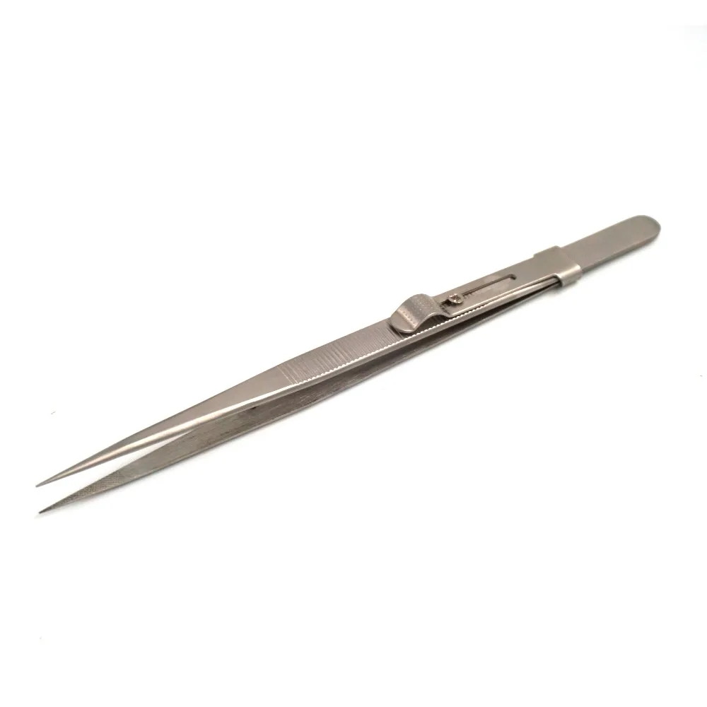 

1pcs Precision Adjustable Slide Lock Anti Static Tweezers For Jewelry Electronic Component Holding Repair Tools