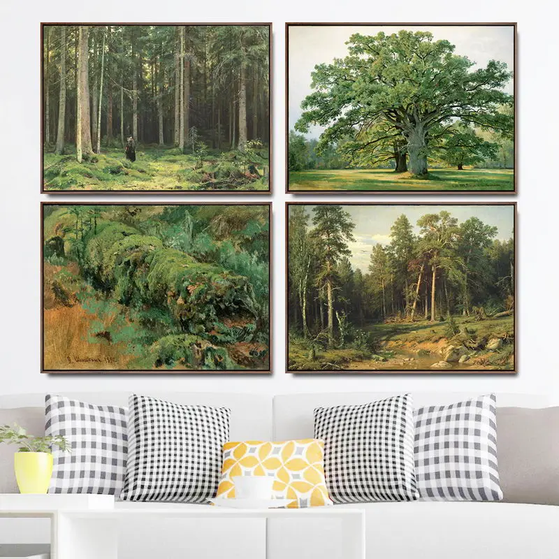 Home Decoration Print Canvas Art Wall Pictures for Living Room Poster Printings Paintingsn Russian Ivan I. Shishkin | Дом и сад