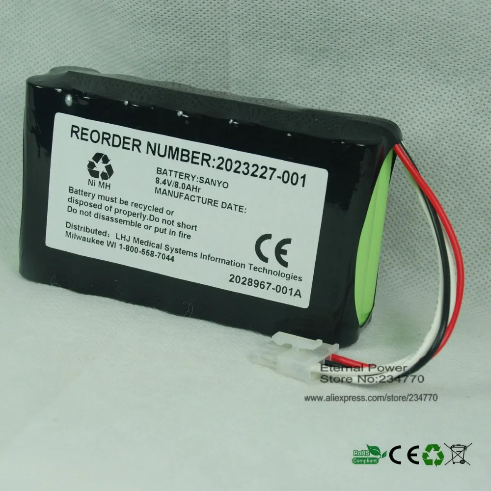 Замена для GE DASH 2500 ЭКГ-аппараты 2023852-029 2023227-001 аккумулятор большой емкости N1082 AMED2250 2028967-001A 8AH никель-металл-гидридного Аккумулятор для медицинского оборудования