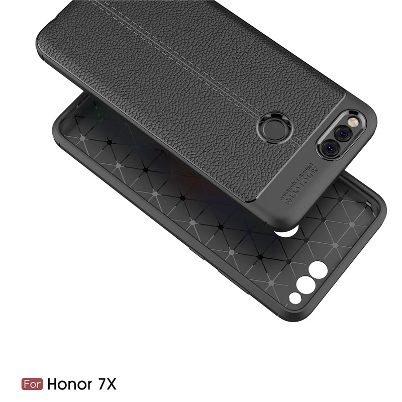 Чехол для Huawei honor 7X BND L21 мягкий черный силиконовый Классический чехол в полоску