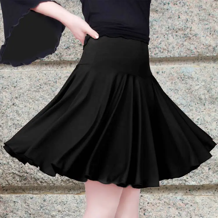 

Lastest women's pure color dance dress fashion Latin Dance Skirt Adult Ballroom dancing skirt