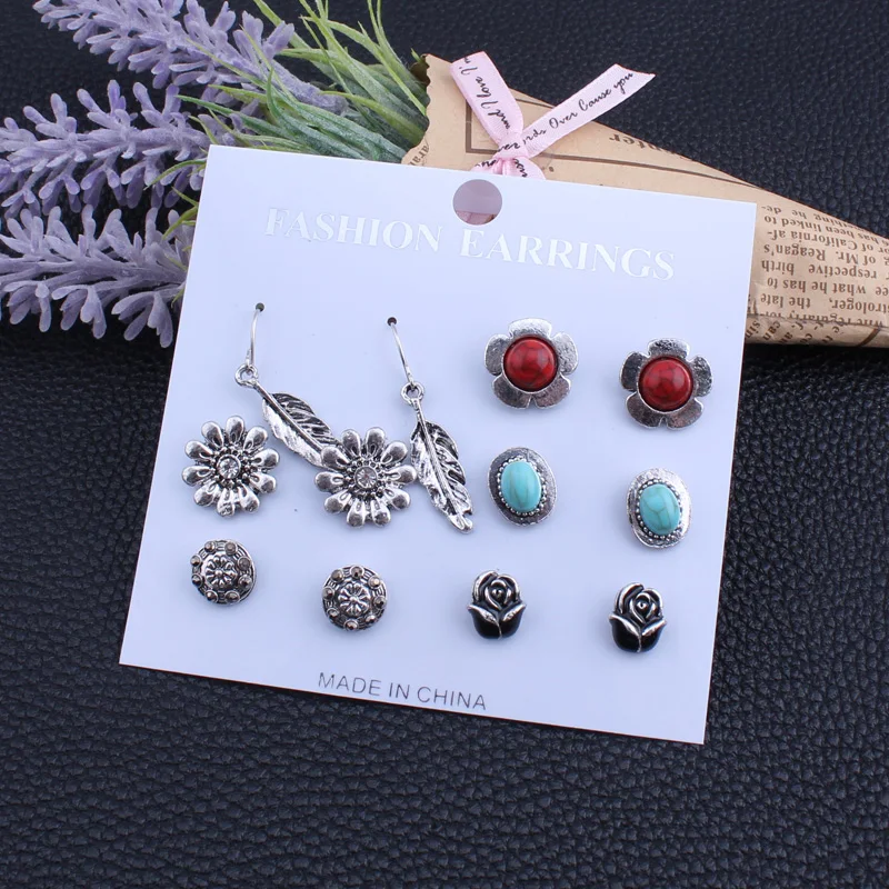 Набор сережек для женщин Btuamb серьги пусеты из натурального камня с большими