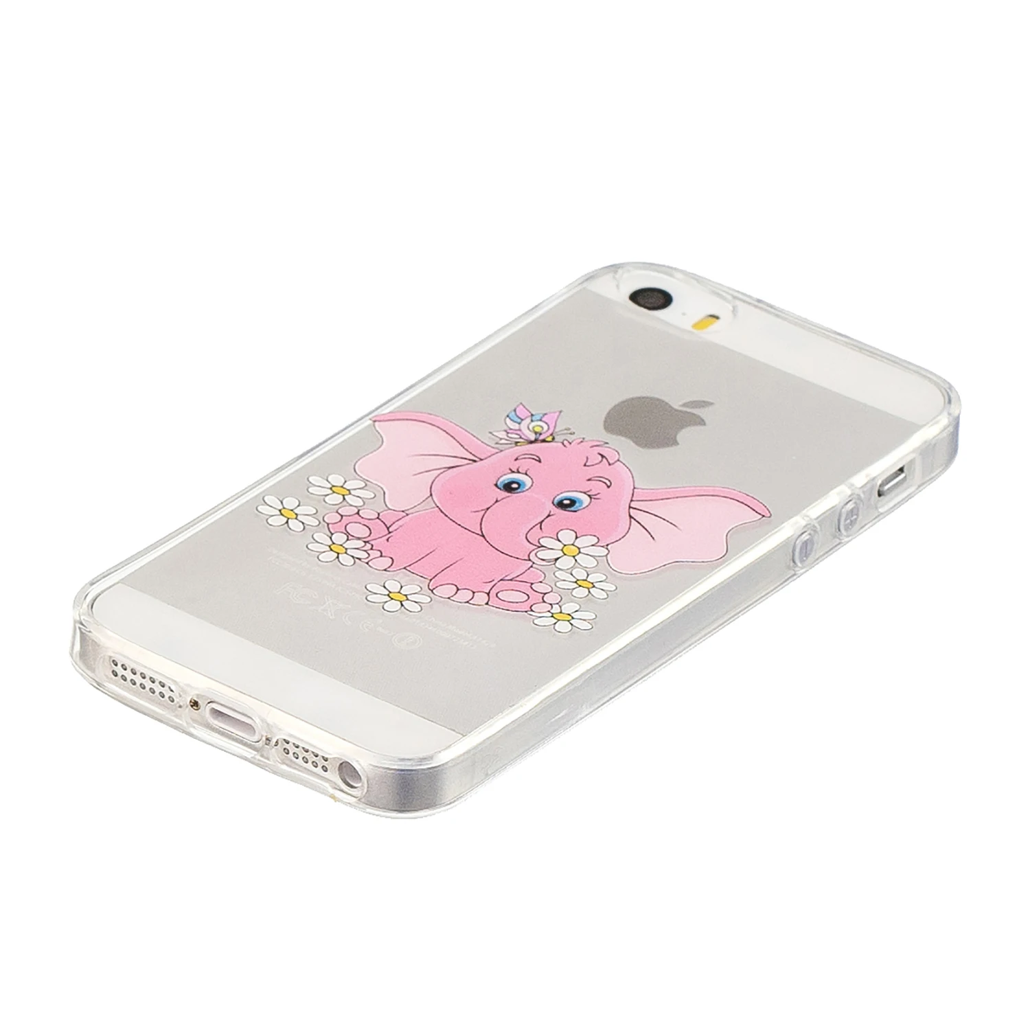 Для iPhone 5 S чехлы 5S se Цветы Силиконовые животные 3D узор милый Единорог ТПУ чехол