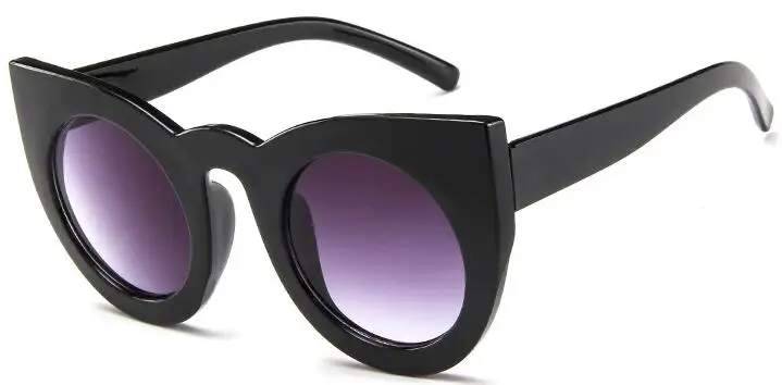 C6 black gradient Женские Ретро 1960s большие солнцезащитные очки кошачий глаз Роскошные брендовые дизайнерские женские винтажные Ретро женские черные солнцезащитные очки UV400 - Цвет линз: C6 black gradient
