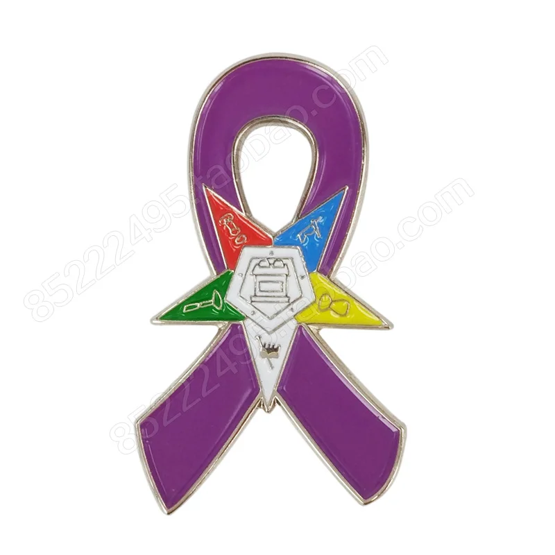 

General Cancer Awareness Eastern Star OES Lavender Ribbon Lapel Pins