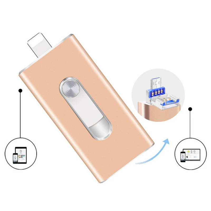 USB флеш-накопитель OTG 64 Гб 128 ГБ 3 в 1 u диск для apple iphone карта памяти 16 роскошный android 2