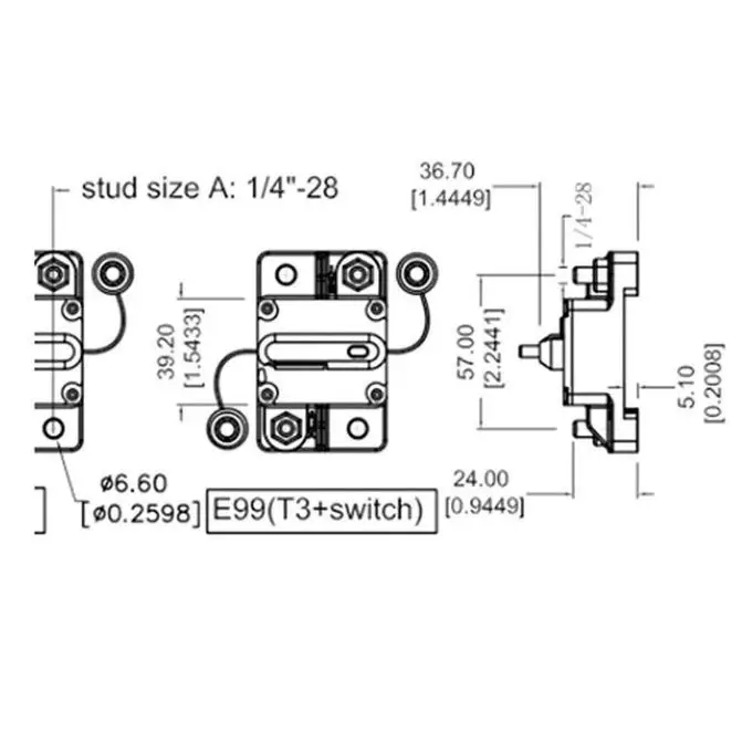 12V 48VDC 60A водонепроницаемый выключатель держатель предохранителя с ручным