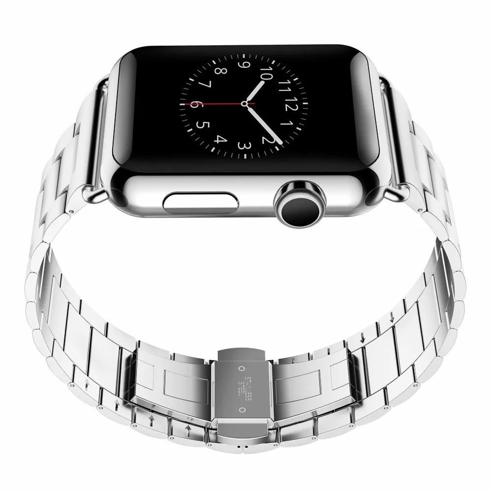 Ультра тонкий 2,0 мм сменный ремешок из нержавеющей стали, совместимый с Apple Watch Series 4/3/2/1