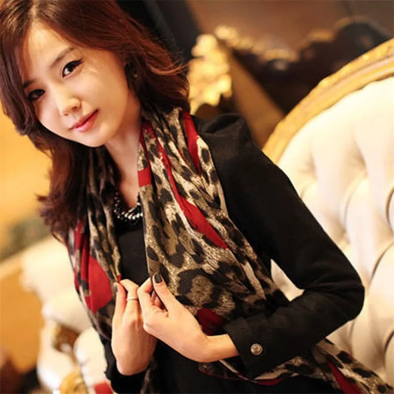 Новый леопардовый стильный шарф модный стиль длинный мягкий Шелковый шифон