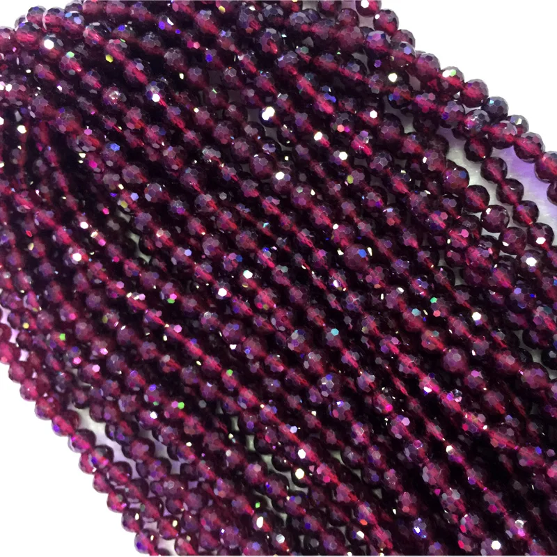 

Natural Genuine AAA High Quality Red Garnet Hand Cut Faceted Round Loose Small Beads 3mm 4mm 15" 04308-G