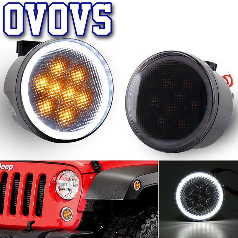 Светодиодный фонарь с поворотным сигналом на передней решетке для Jeep Wrangler JK JKU 2007