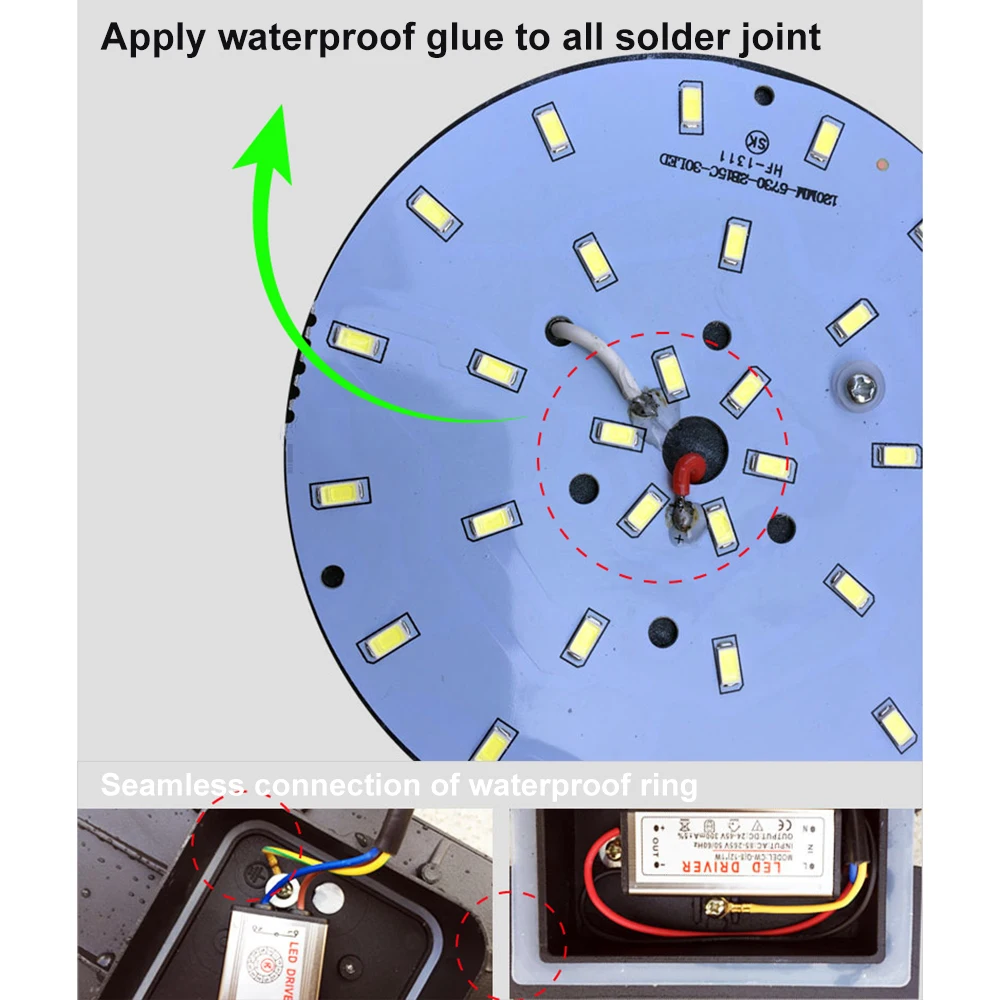 Квадратный водонепроницаемый IP65 светодиодный настенный светильник 12 Вт