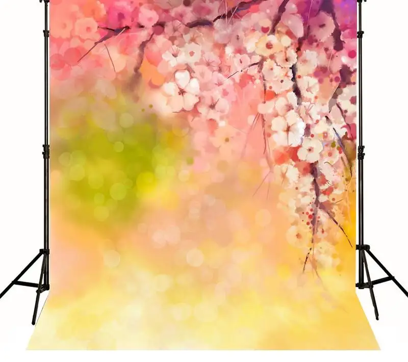 

Bokeh Yellow Flower Bokeh photo backdrop polyester or Vinyl cloth High quality Computer print wall photo studio background