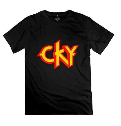 Мужская футболка с логотипом Cky черная высшего качества из хлопка повседневные