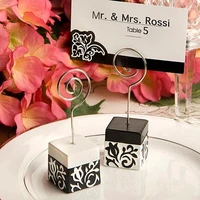 free shipping 25pcslot black and white damask design place card holders photo stands wedding decoration favors party favors