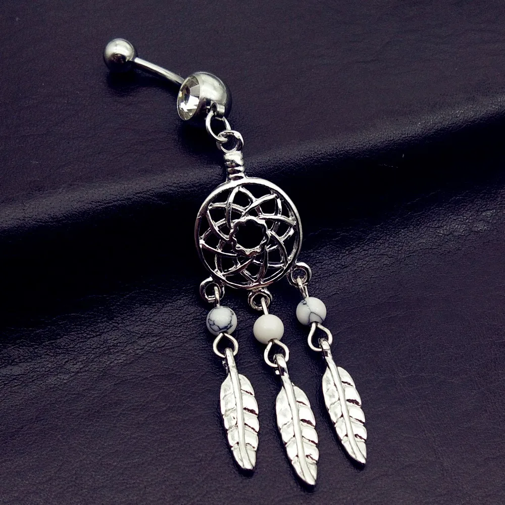 1 шт./лот брелок снов Австрия Хрустальный пирсинг пупка из хирургической стали