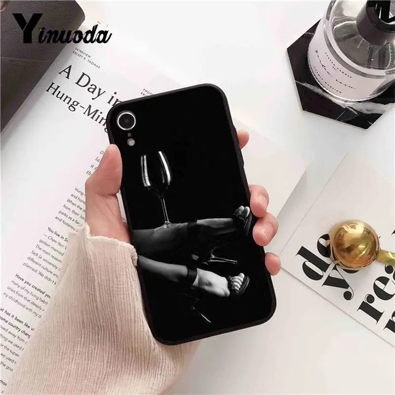 Yinuoda на бокале для вина в Париже красная бутылка бокал чехол телефона iPhone 8 7 6 6S 6Plus