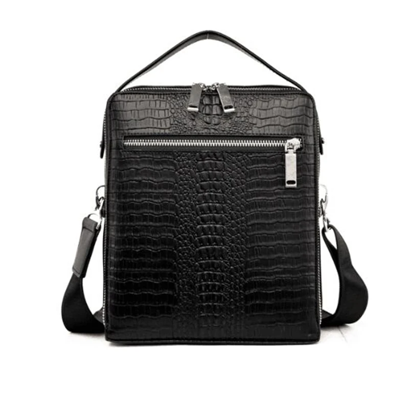 Мужской портфель из воловьей кожи с крокодиловым узором|bag genuine|messenger bagbusiness man bag |
