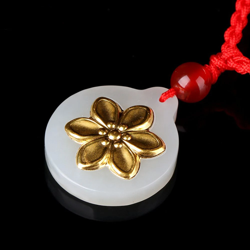 Модные подвески нефритовые ювелирные изделия элегантный цветок стильный