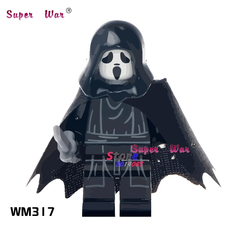 WM317 Одиночная тема ужасов фильм хоккейный парень Хоккейная маска Охотник-Черная пятница Джейсон крик убийца строительные блоки игрушки для детей - Цвет: WM317