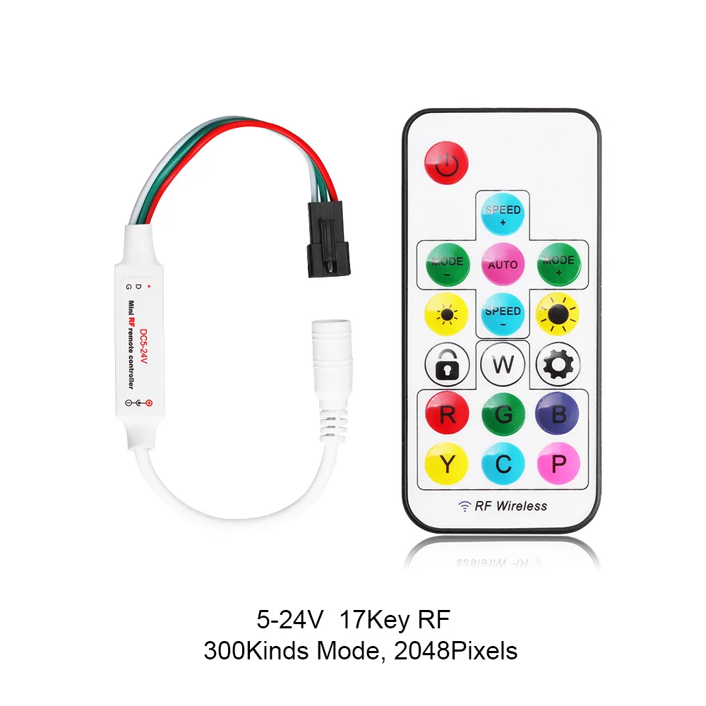 5 24 В ws2811 ws2812 контроллер Bluetooth музыка Wifi RF мини пиксельный для светодиодной