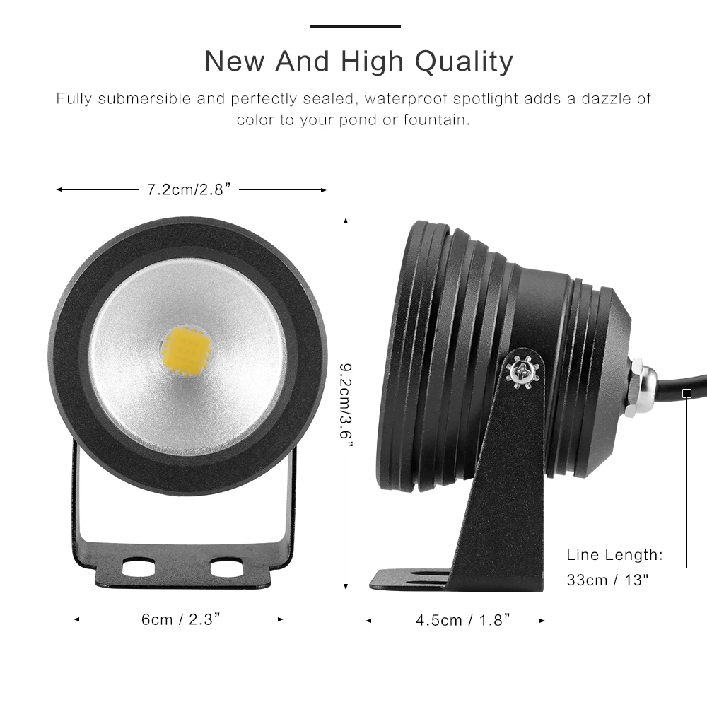 Lemonbest Водонепроницаемый IP65 светодиодный подводный светильник 10W 12v холодный