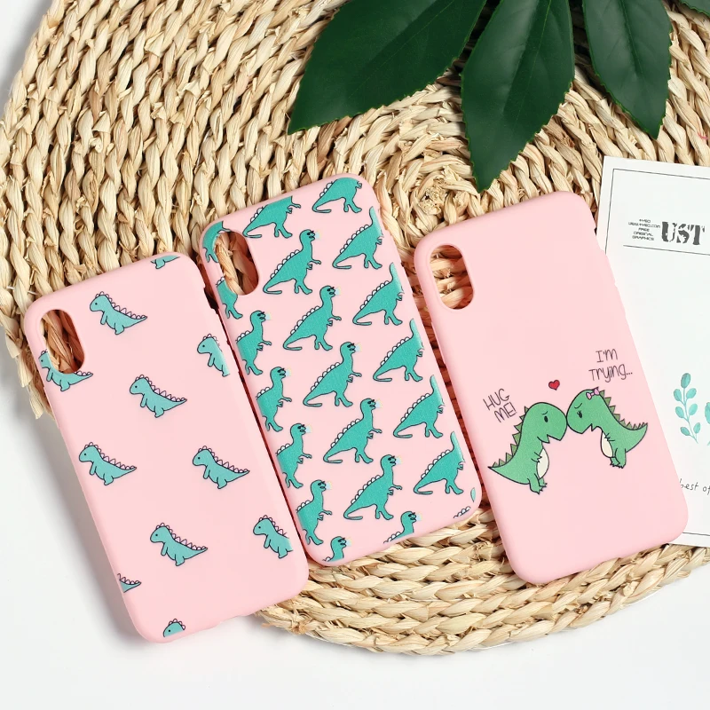 

Cute Cartoon Dinosaur Memes TPU Silicone Frosted Matte Soft Case Fundas Capas Cover For iPhone 11 Pro 12 13 7 7Plus 8 X XS Max