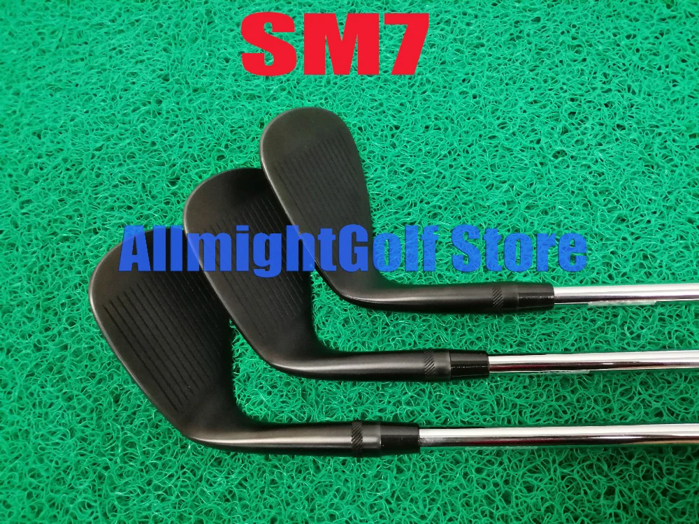 Новый SM7 черные туфли на платформе клюшки для гольфа 48/50/52/54/56/58/60/62 градуса Сталь