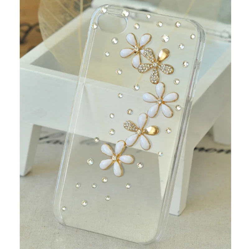 Новый Роскошный 3D 5 Уайлдфлауэр Bling Crystal Diamond flower Дело Обложка Для Lenovo S760