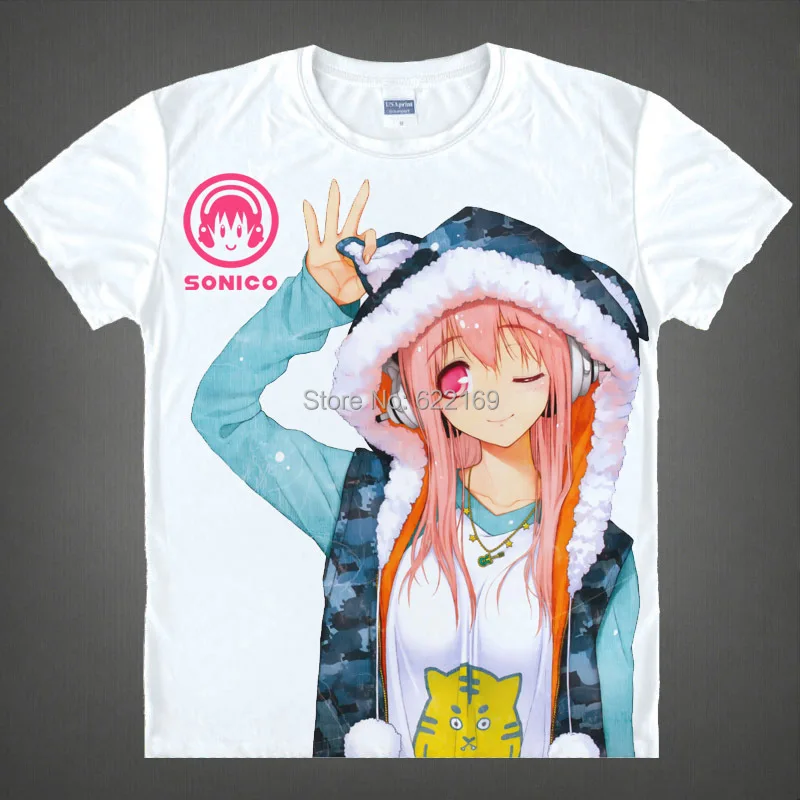 

Japanese Super Sonico anime t-shirt anime Suzu Fujimi Fuuri cotton shirt Cosplay christmas halloween coolprint