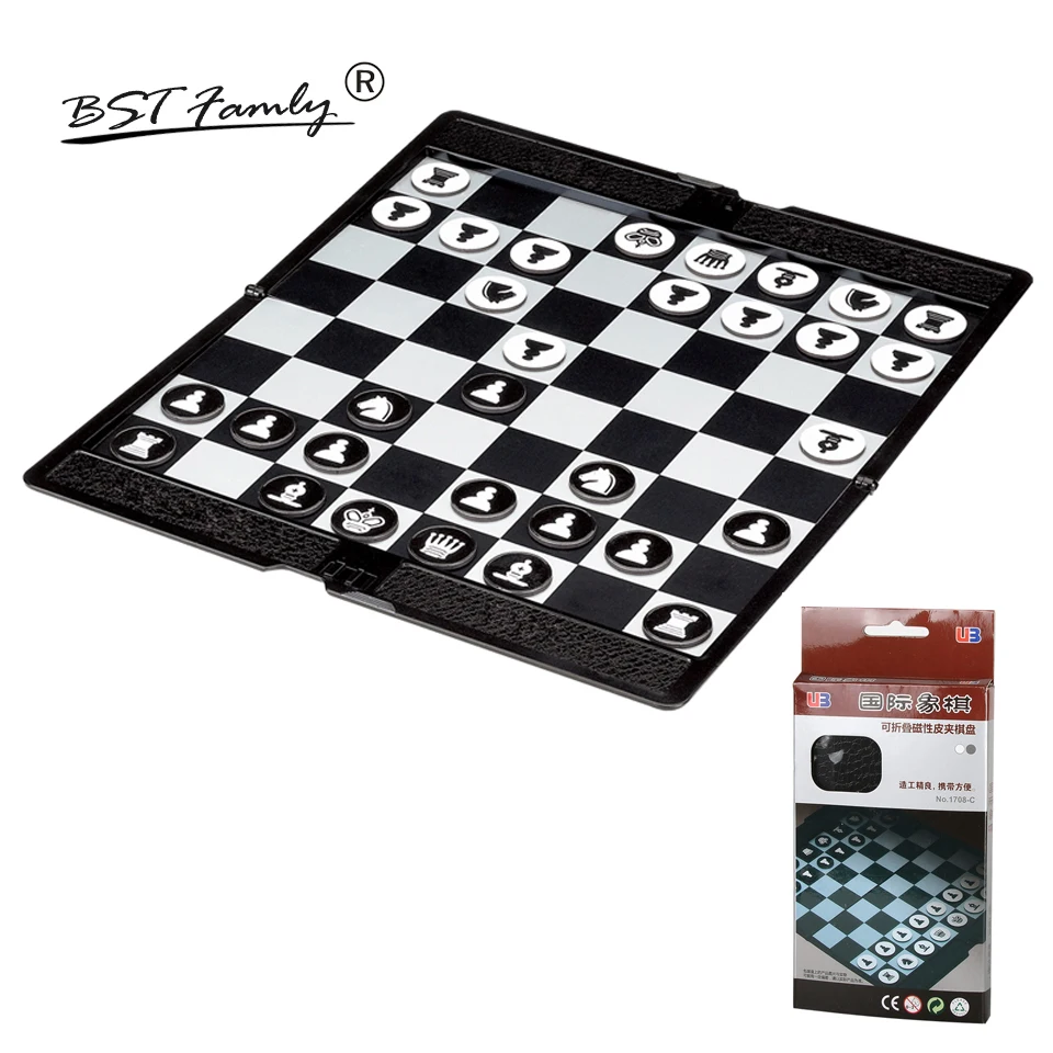 High Quality Chess Game Set Purse of International Magnetic Chessman Folding Chessboard Pieces BSTFAMLY I18 |