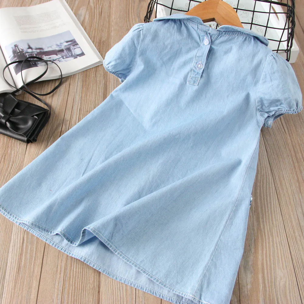 ACE LOVE с коротким рукавом аппликации/платье отложным воротником новая одежда для