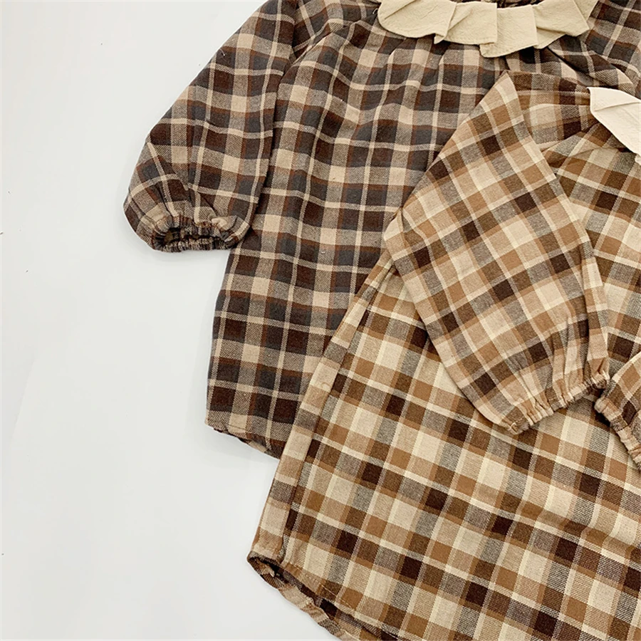 1 2 3 4 5 Years Old Spring New Kids Dresses for Girls Children Plaid Dress Korean Doll Mini Year Costume Baby Clothes | Детская одежда