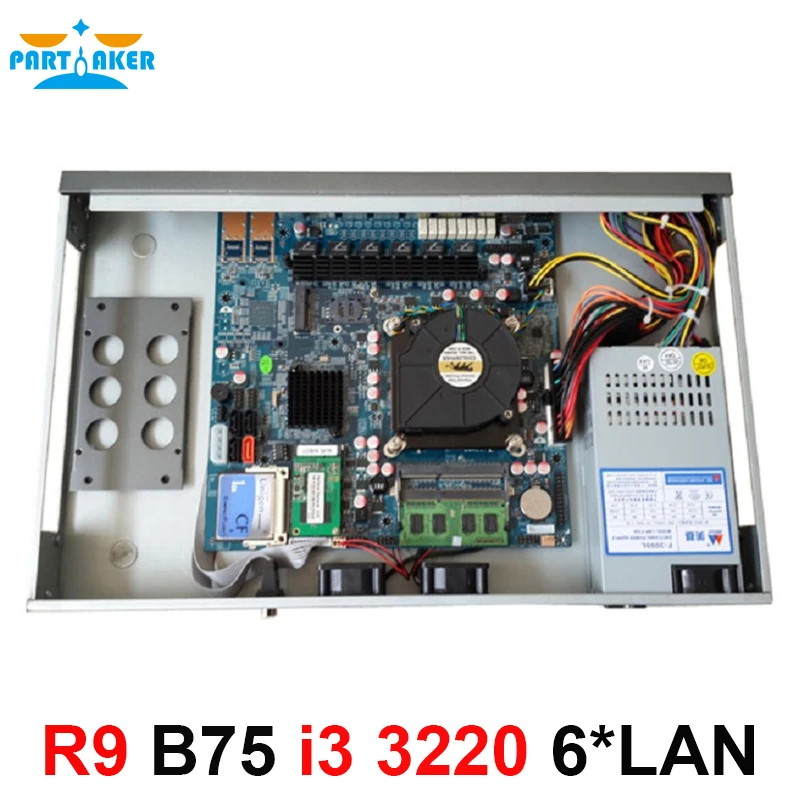 1U Rackmoun брандмауэр с 6 intel 1000M 82574L Gigabit LAN Intel Dual Core i3 3220 3240 3 Ghz Mikrotik ROS 4G RAM 128G SSD|router wifi|i5