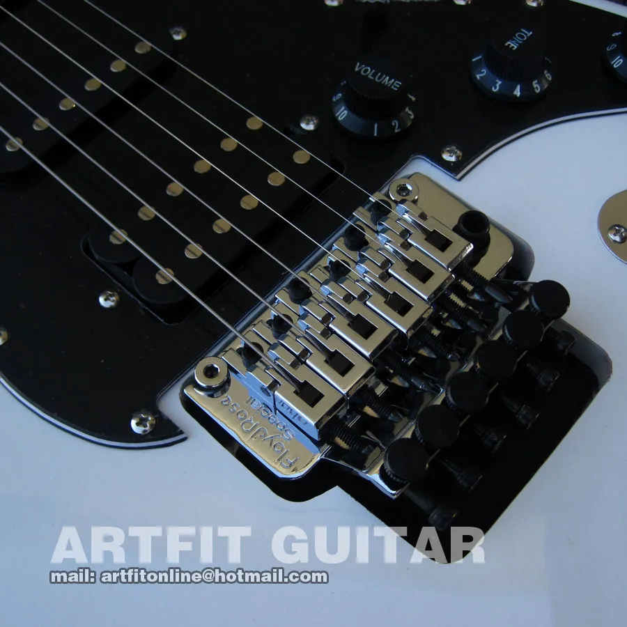 Giggle Floyd Rose тремоло звук просмотра доступны HSS белый ST Электрический Guitarras